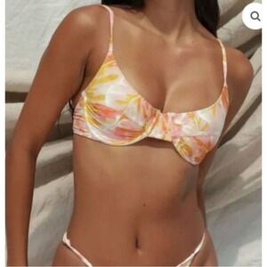 NWT Stone Fox Swim Conch Top Hot Tropix Floral Underwire Bikini Swimsuit XL
